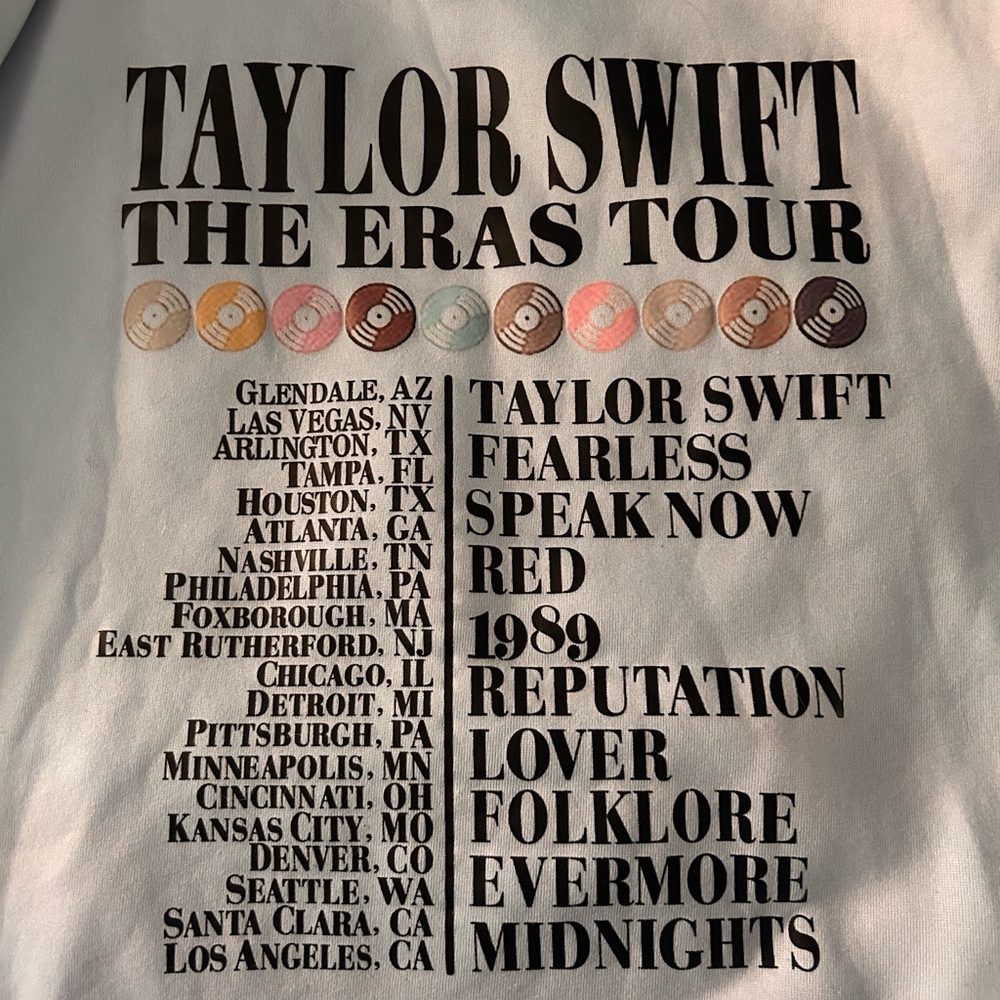 Taylor Swift Light Blue The Eras Tour Collage Hoodie - Picture 4 of 4